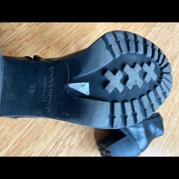 Vagabond Grace Black Leather Boots Size 38 - Picture 5 of 6